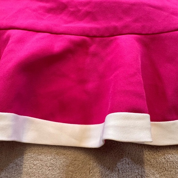 Victoria Beckham Pink Ruffle Hem Shift Dress Sleeveless Mini Mod Party Sz M - Picture 11 of 15